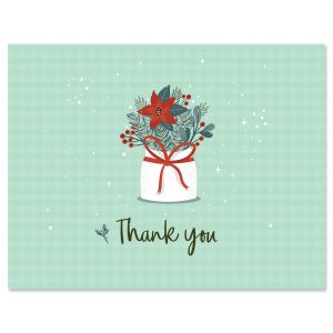 Poinsettia Thank You Note Cards