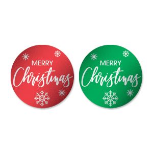Green & Red Foil Christmas Seals