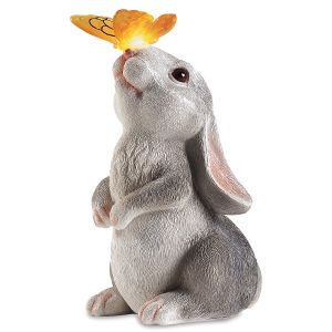 LED Bunny with Butterfly Figurine
