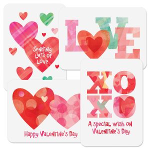 Color Block Diecut Valentine's Day Cards