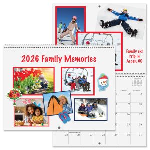 2026 White Pages Scrapbooking Wall Calendar