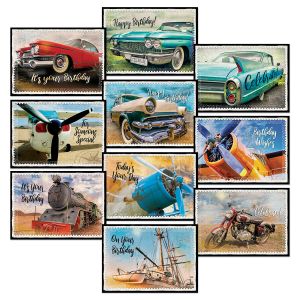 Vintage Transport Birthday Cards Value Pack