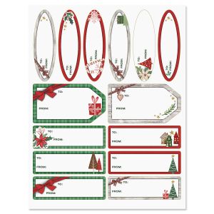 Country Christmas Gift Wrap To/From Labels - BOGO