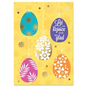 Ribbon Eggs Deluxe Foil Faith Easter Cards