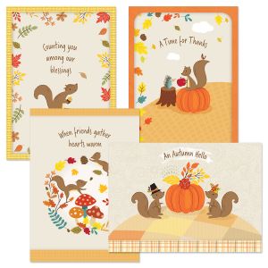 Squirrel Thanksgiving Cards