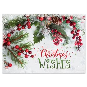 Berries & Pine Religious Christmas Cards