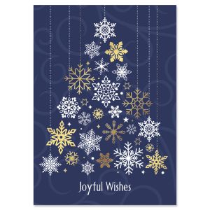 Ornament Tree Deluxe Foil Christmas Cards