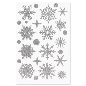 Silver Snowflake Vinyl Window Clings - BOGO
