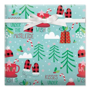 Kisses Under The Mistletoe Classic Rolled Gift Wrap