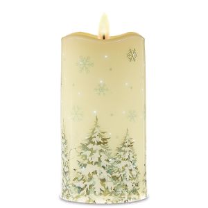 LED Snowy Trees Candle