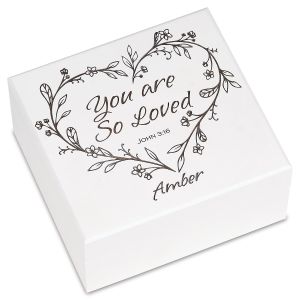 Faith Wood Personalized Jewelry Box