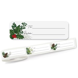 Christmas Woods Rolled To/From Labels (5 Designs)