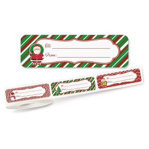 Christmas Patterns Rolled To/From Labels (5 Designs)