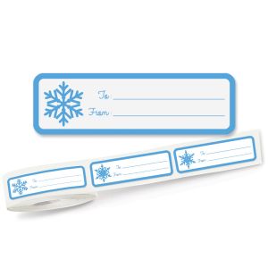 Winter Snowflake Christmas Rolled To/From Labels (5 Designs)