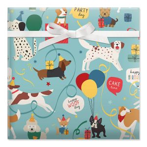 Birthday Dogs Jumbo Rolled Gift Wrap