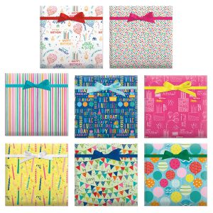 Everyday Birthday Celebration Flat Gift Wrap Sheets