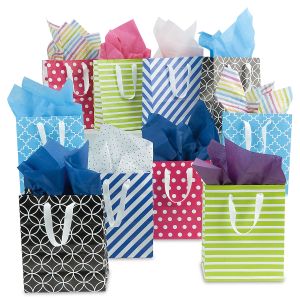 Geometric Gift Bags with Ribbon Handles