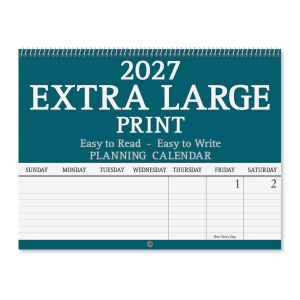 2027 Large Print Calendar 