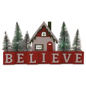 Believe Christmas House with Trees LED Display