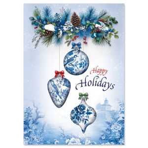 Blue Chinoiserie Christmas Christmas Cards