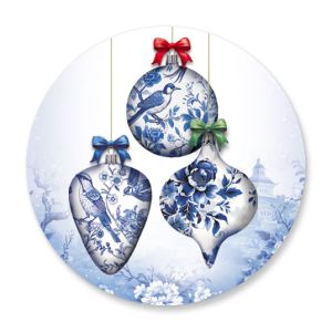 Blue Chinoiserie Christmas Seals