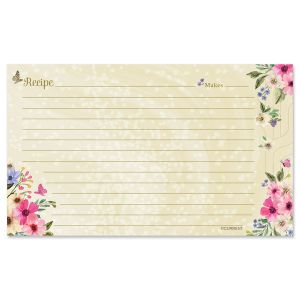 Floral Butterfly Recipe Cards