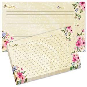Floral Butterfly Recipe Cards