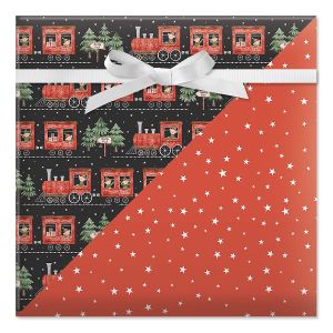 North Pole Express Double-Sided Jumbo Rolled Gift Wrap