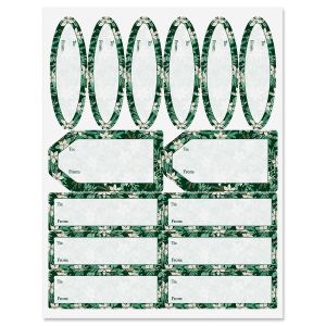 Winter White Floral Gift Wrap To/From Labels