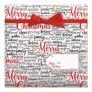 A Christmas Saying Jumbo Rolled Gift Wrap and Labels