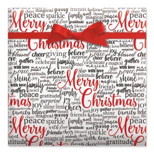 A Christmas Saying Jumbo Rolled Gift Wrap and Labels