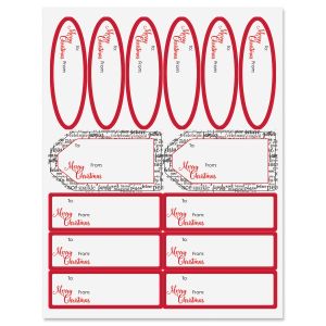 A Christmas Saying Gift Wrap To/From Labels