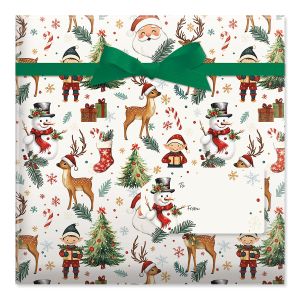 Memories of Christmas Jumbo Rolled Gift Wrap and Labels