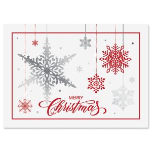 Snowflake Holiday Deluxe Foil Christmas Cards