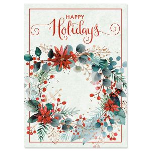 Watercolor Christmas Wreath Cards - BOGO