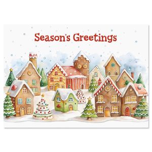 Gingerbread Village Christmas Cards - BOGO