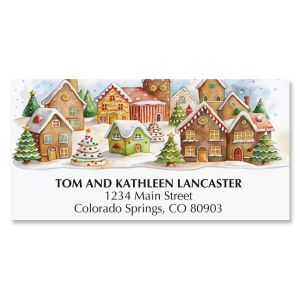 Gingerbread Village Deluxe Address Labels - BOGO