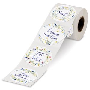 Water Color Flowers Motivational Rolled Stickers