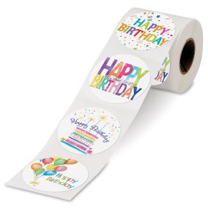 Happy Birthday Rolled Stickers