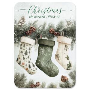Pine Stockings Christmas Cards