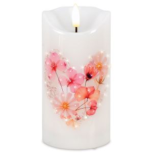 LED Vintage Floral Candle