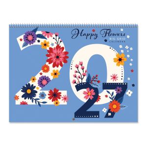 2027 Happy Flowers Big Grid Planning Calendar