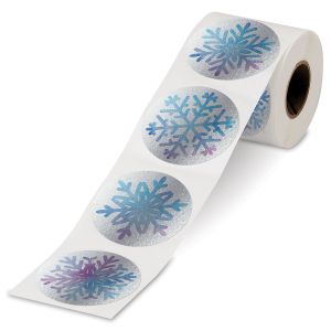 Snowflake Foil Rolled Stickers