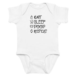 Eat Sleep Poop Repeat Baby Bodysuit Romper