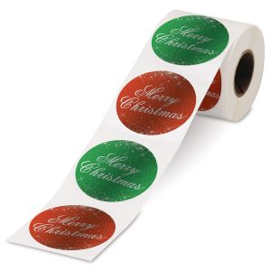 Merry Christmas Foil Rolled Stickers