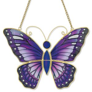 Stained Glass Purple Butterfly