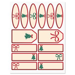 Holiday Bows Gift Wrap To/From Labels