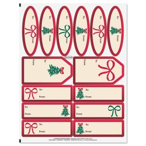 Holiday Bows Gift Wrap To/From Labels