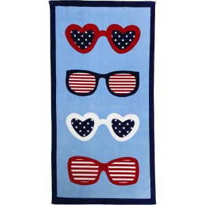 Patriotic Sunglasses Beach Towel