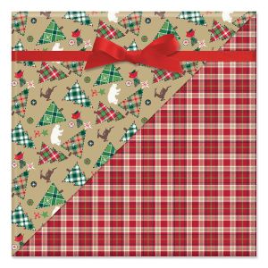 Flannel Forest Double-Sided Jumbo Rolled Gift Wrap